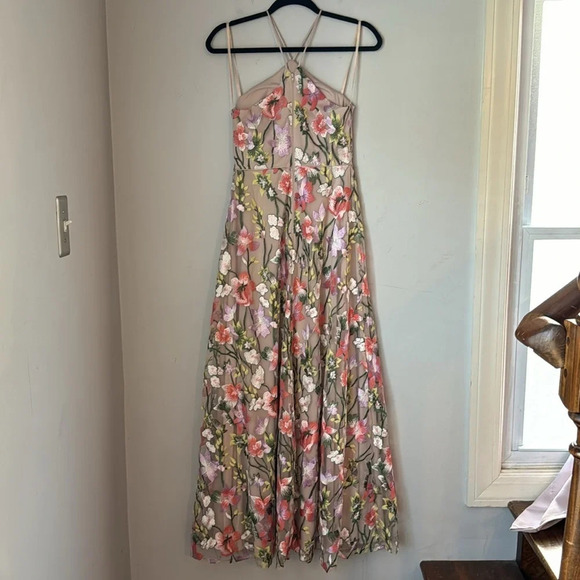 My Michelle Floral Embroidered Maxi Halter Dress Size 1 - Picture 4 of 8